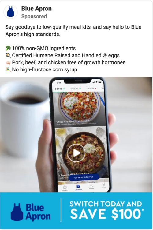 Blue Apron’s Facebook Campaign